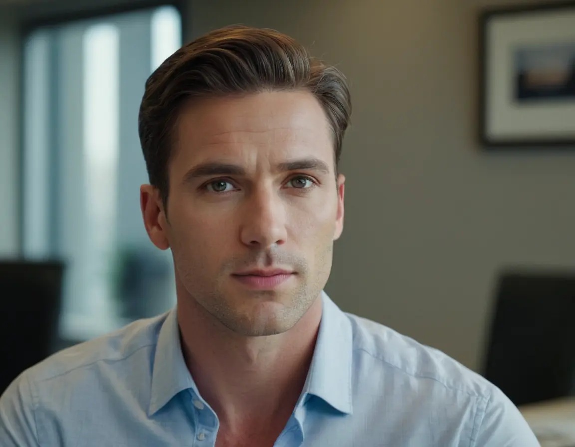 smiling man with a natural background